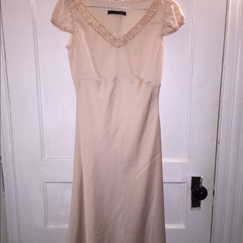 Vintage dress with ruffles cream color
